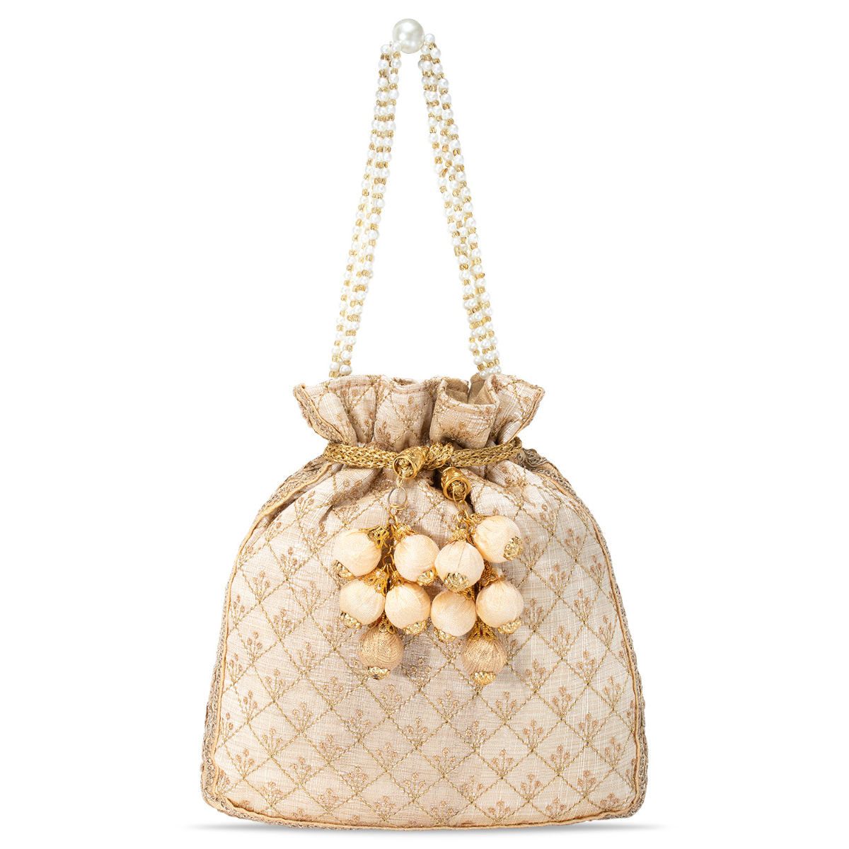 Buy Peora Potli Bags Evening Bags Ethnic Bride Purse with Drawstring Peach  - P78PCH online