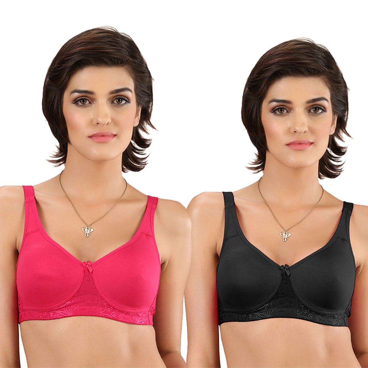 Buy Groversons Paris Beauty Plus Size Non-Padded Bra- Pack of 2 Erika -  Multi-Color (38D) Online