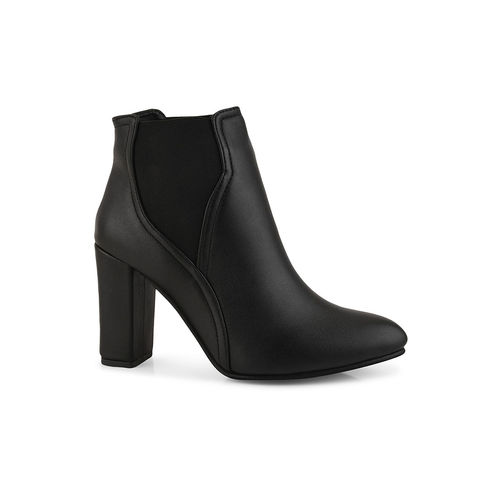 Buy Shuz Touch Black Ankle-Length Block Heel Boots Online