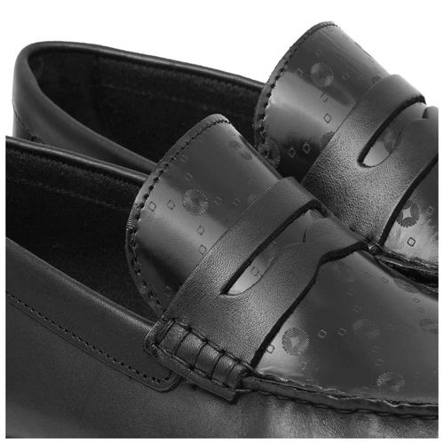 Buy RUOSH Black Mens Leather Slipon Loafers