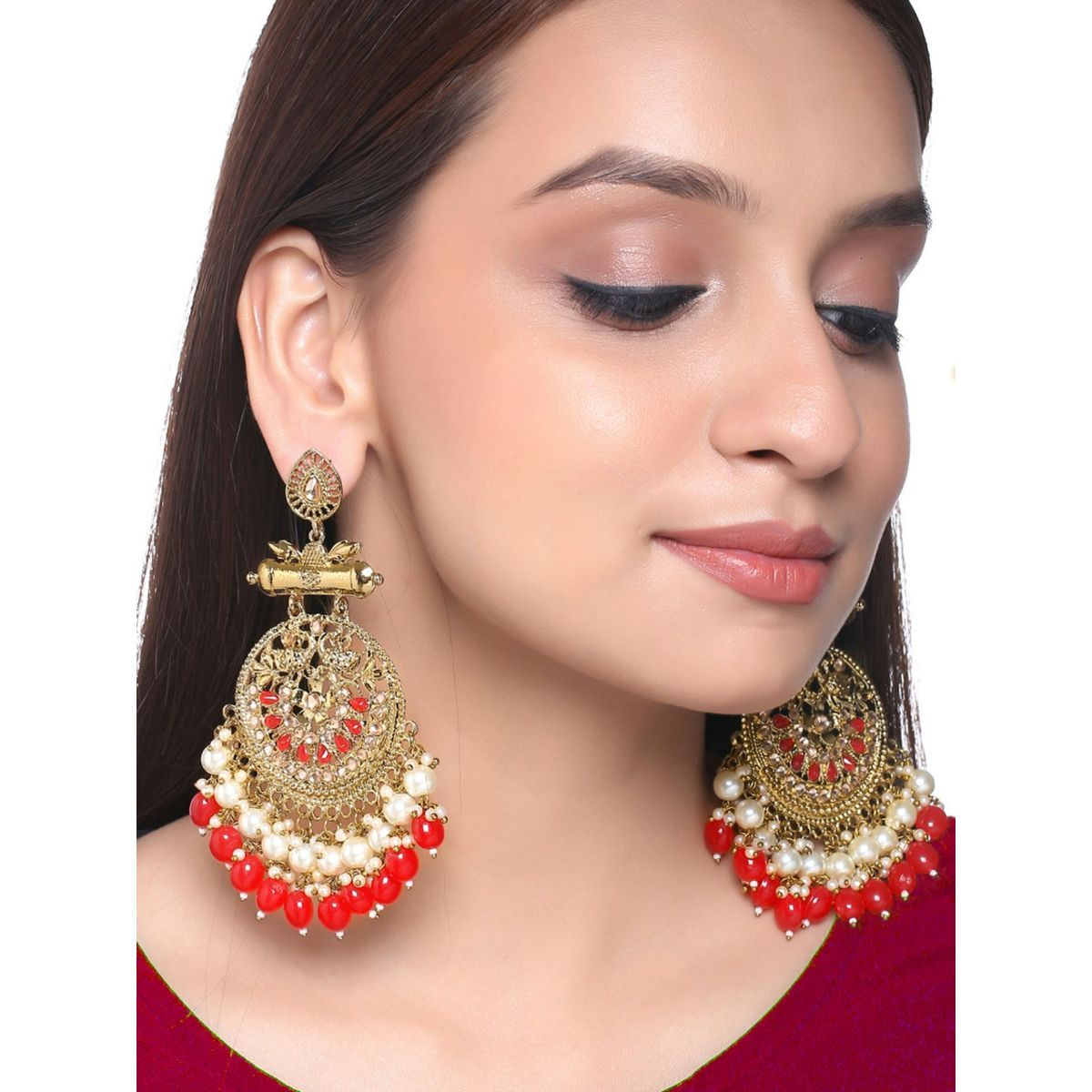 Ethnic Bollywood Classic Design Silver Oxidized Jhumka Drop Indian Earrings  | eBay