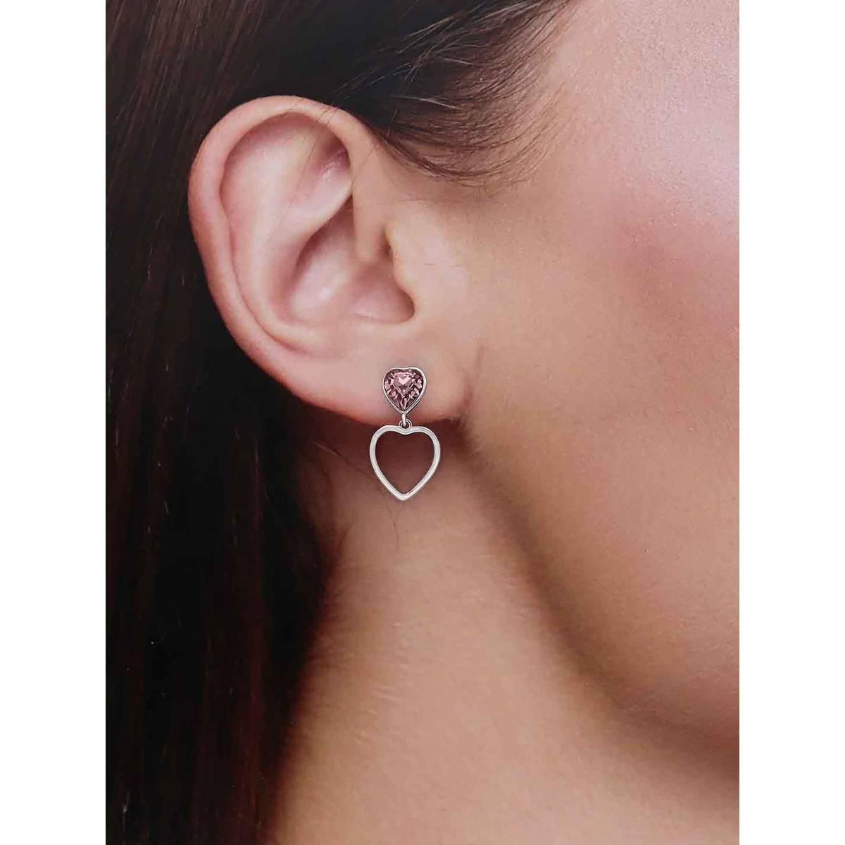 Kai Jewel Sterling Silver Heart Drop Earrings