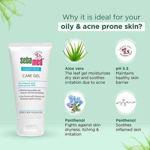 Sebamed Clear Face Care Gel, PH Acne Prone Skin, Hyaluron Aloe Vera,  Water Based Moisturiser