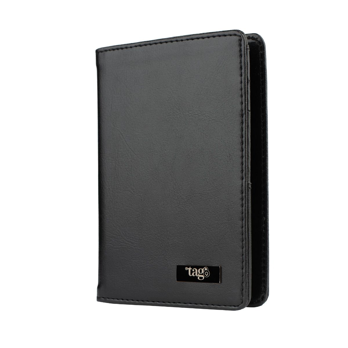 tag8 Genuine Leather RFID Passport Finder Case - Black