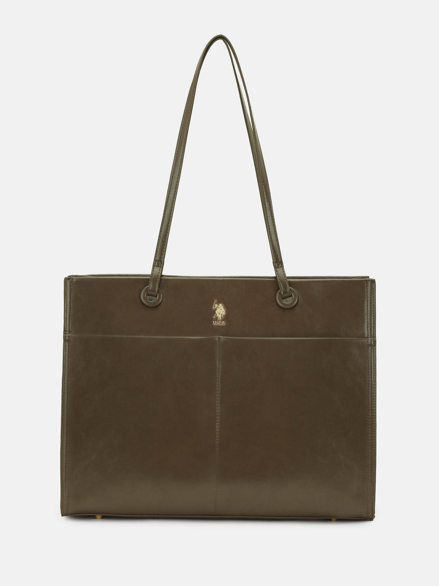U.S. POLO ASSN. Bria Dark Grey tote Handbag With Multipurpose Compartment
