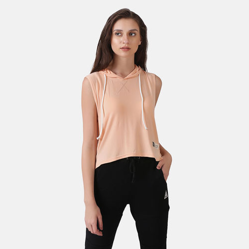 Aesthetic Bodies Womens Essential Hoodie Stringer- Peach (M)