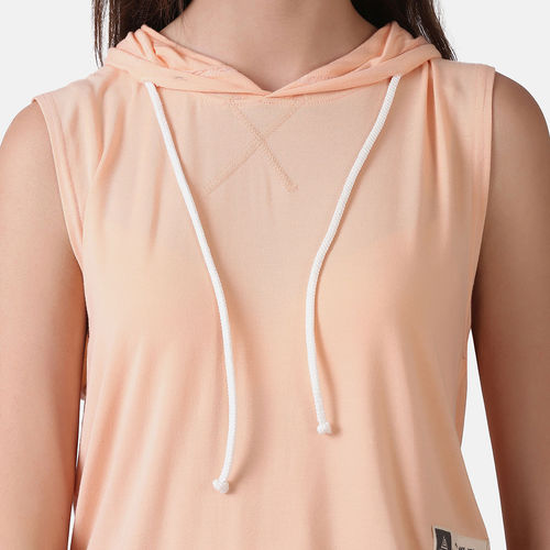 Buy Aesthetic Bodies Womens Essential Hoodie Stringer- Peach Online