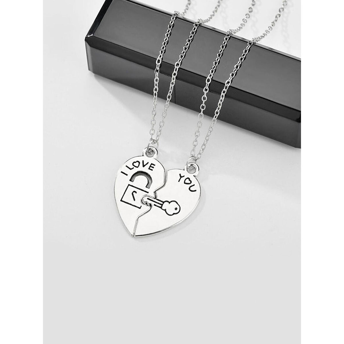 De-Ultimate Golden I Love You & I Miss You Heart Lock And Key Couple Pendant  Locket Necklace Gold-plated Stainless Steel Locket Set Price in India - Buy  De-Ultimate Golden I Love You