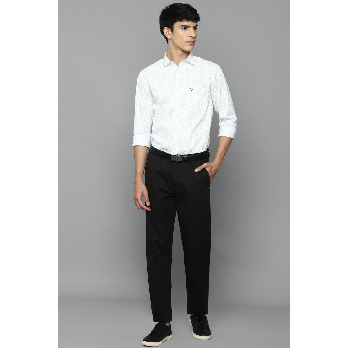 Buy ALLEN SOLLY Black Womens 2 Pocket Solid Trousers | Shoppers Stop
