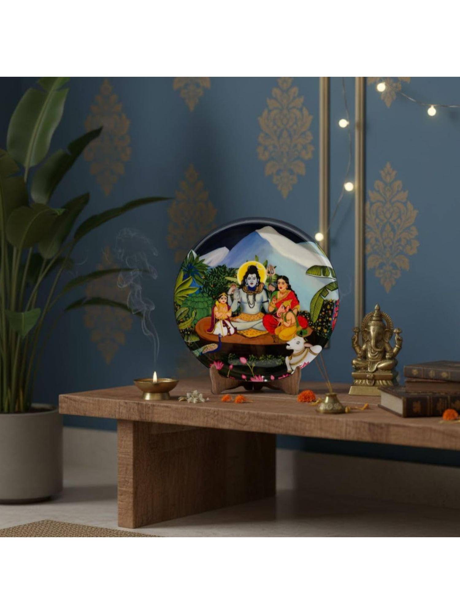 RITUALISTIC Metal Shiv Parivar Metal Wall & Table Decor Divine Table Spiritual 10inch