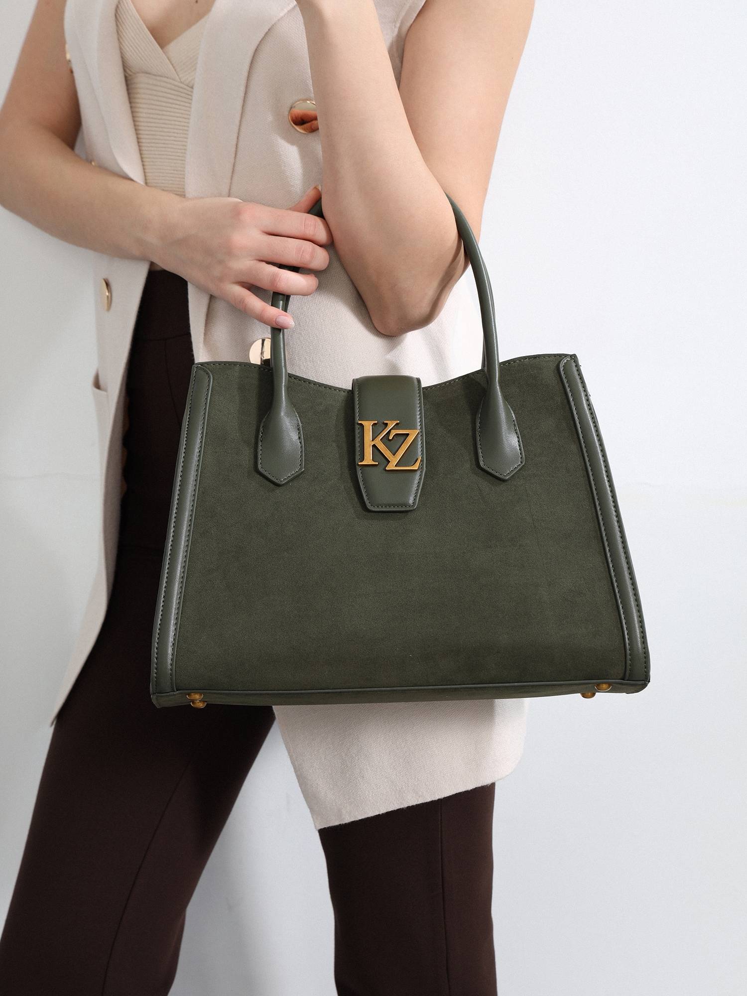 Kazo Aurelian Suede Top Handle Bag