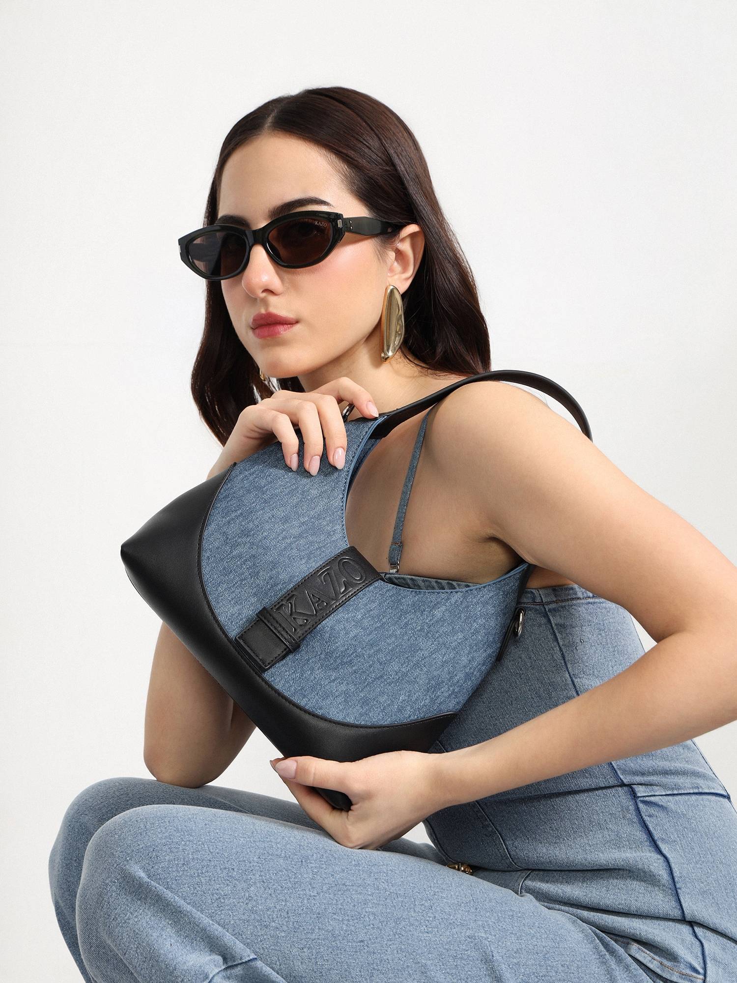 Kazo Black Talia Denim Hand Bag