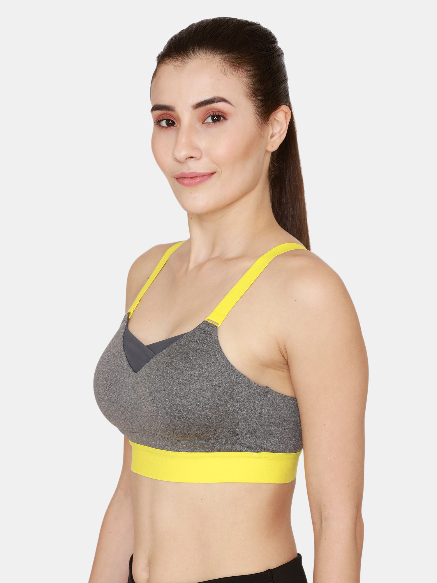 Zelocity High Impact Padded Sports Bra Mid Grey Heather Buy Zelocity
