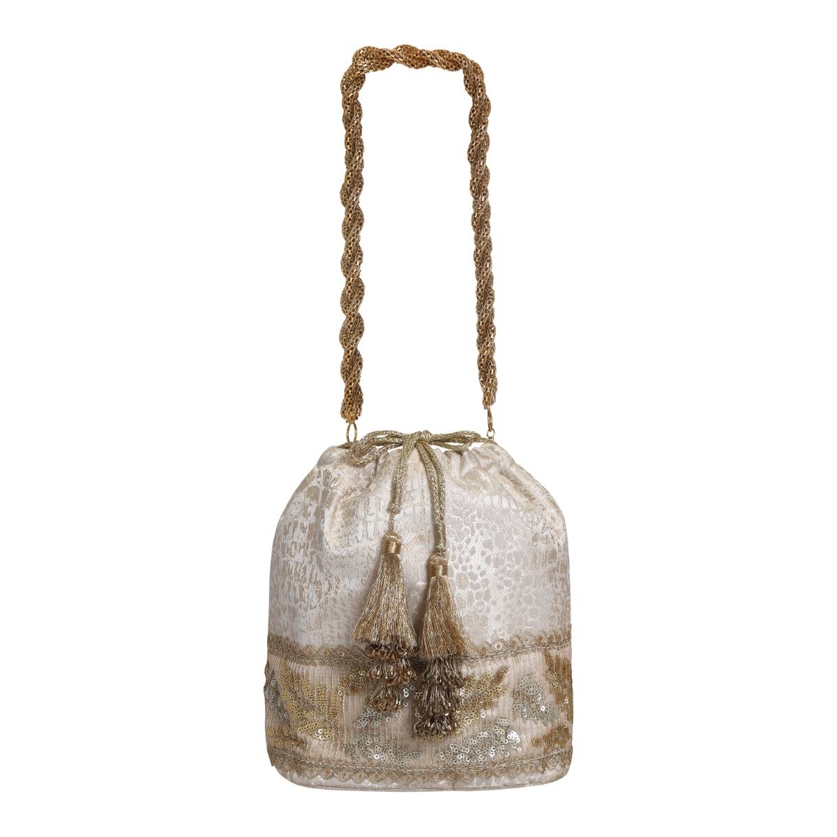 Fuchsia by Aashka Mehta Beige Magic Potli Bag