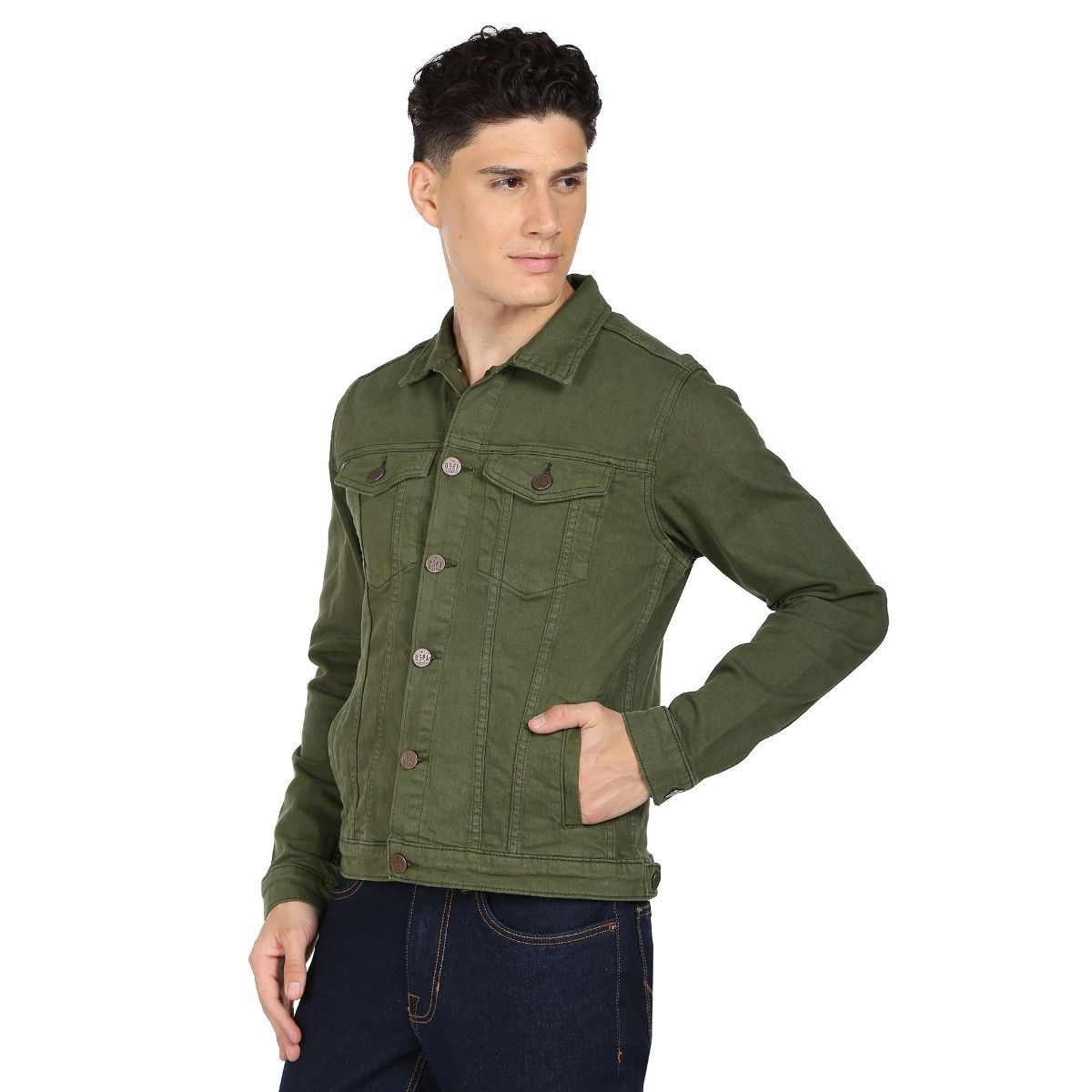 Mens Lightweight Cotton Shirt Jacket Lapel Solid Color Button Down Canvas  Trucker Jacket Coat With Pockets Big And Tall Men Winter Coats Army Green M  at Amazon Men's Clothing store