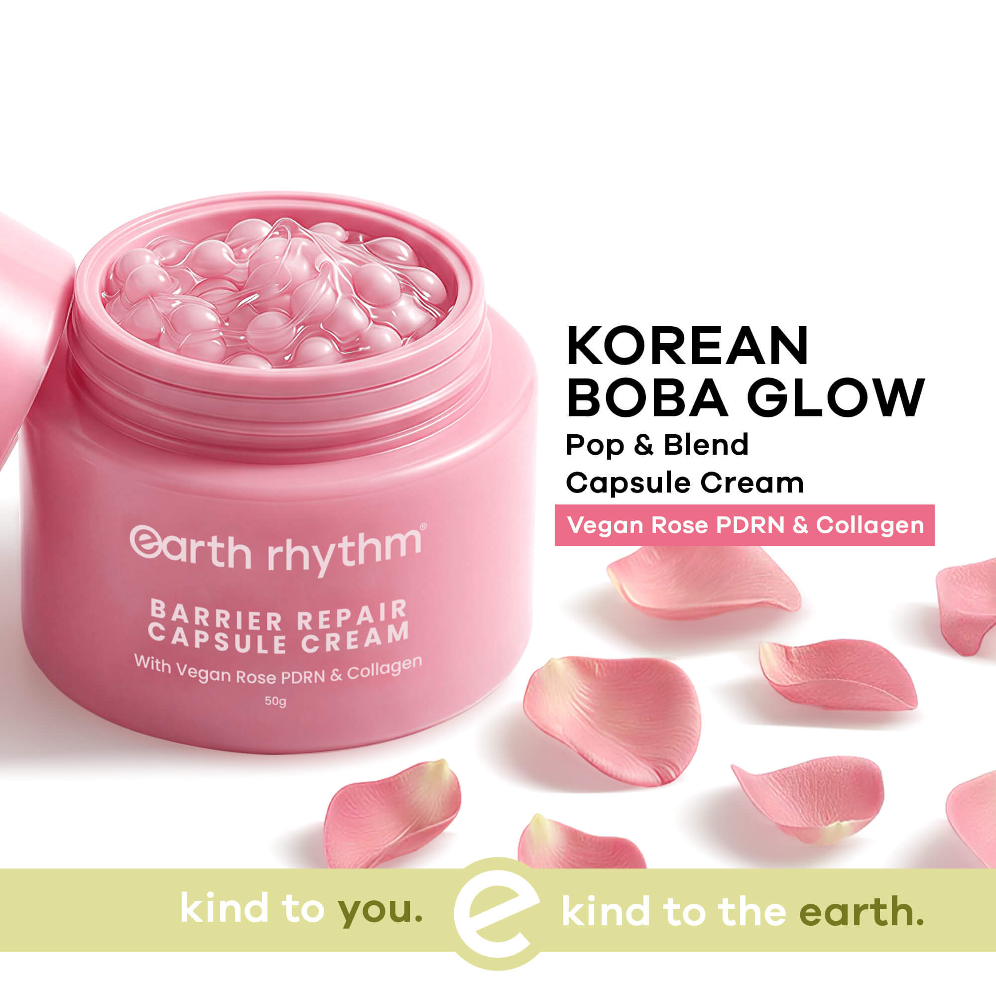 Earth Rhythm Capsule Cream For Barrier Repair With Vegan Rose Pdrn & Collagen