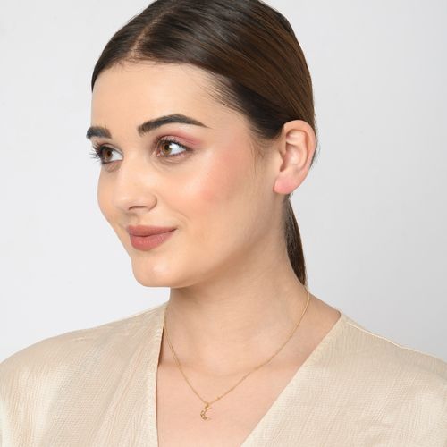 Accessorize London Real Gold Plated Z Boxed Sparkle Moon Pendant Necklace  For Women