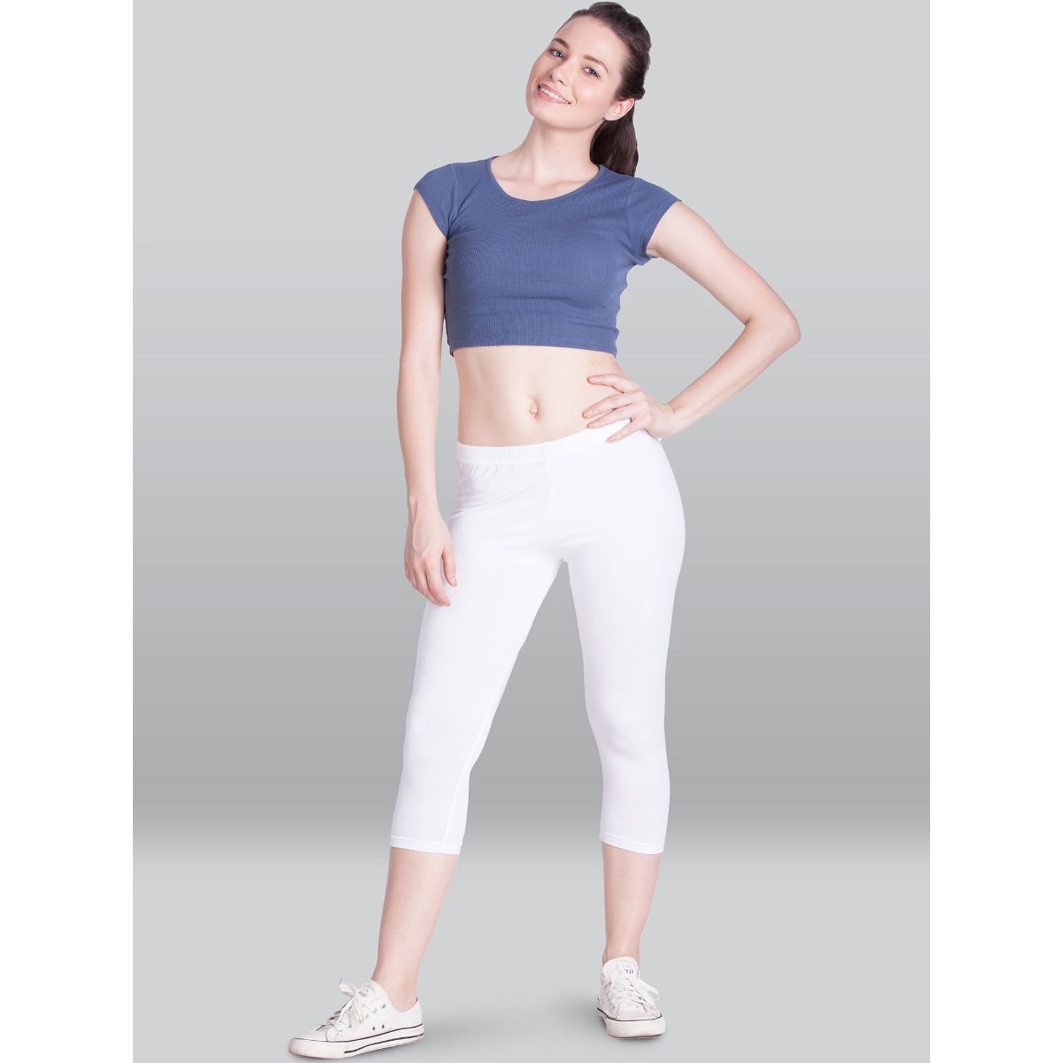 Buy NP CREATION Exclusive Plain Cotton Lycra Ankle Length Leggings Black &  White Combo Free Size at Amazon.in