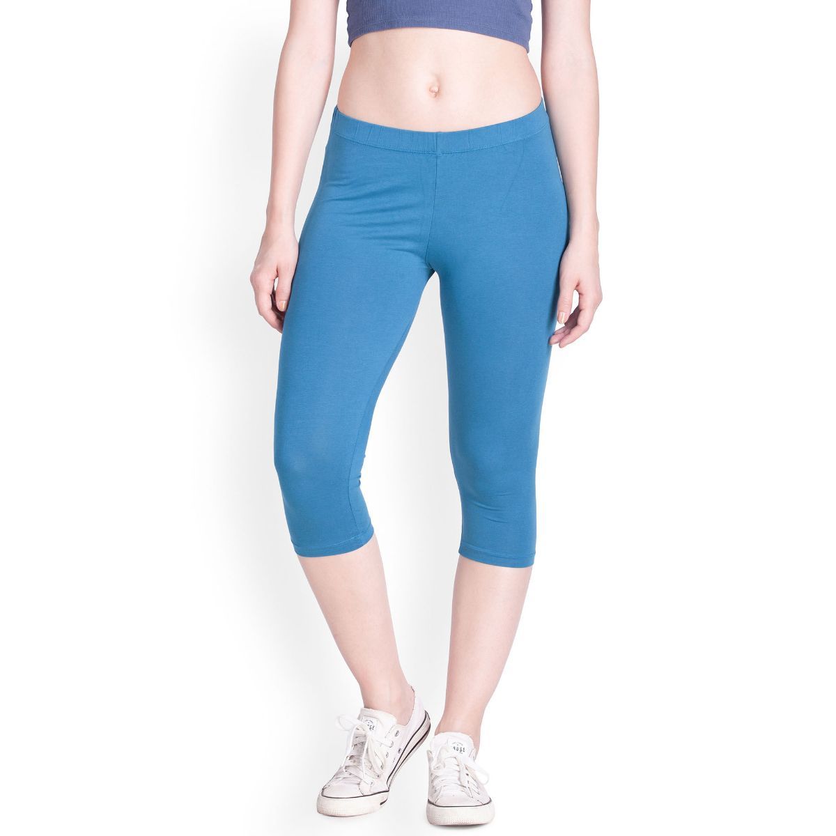 Buy Lyra Women Solid Coloured Blue Leggings Online