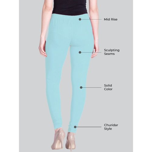 Buy Lyra Women's Blue Solid Churidar Leggings Online at Best