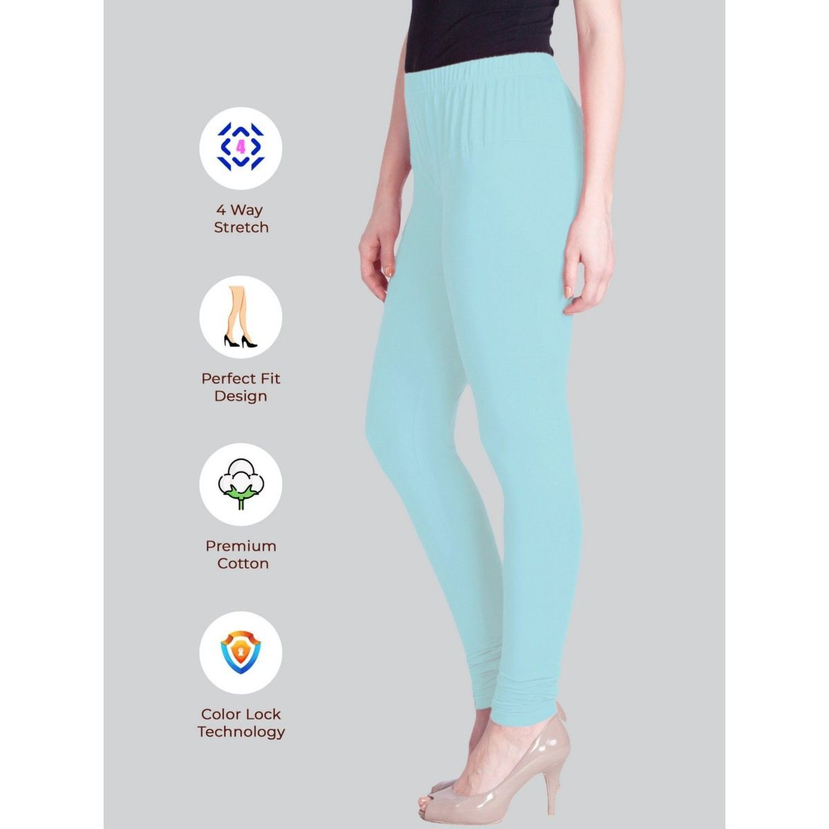 Lyra Women's Solid Premium Cotton Churidar Leggings | Mid-Waist |  Fashionwear (Black Plus,Olive, 38) at Amazon Women's Clothing store