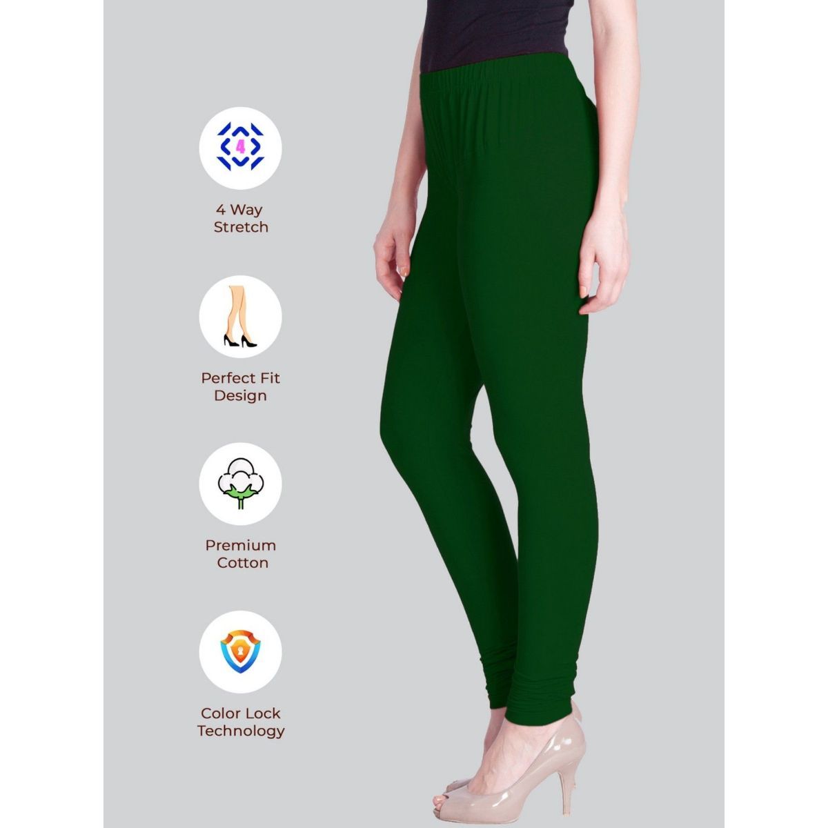 Buy Dollar Women's Missy Pack of 1 Cotton Slim Fit Pak Green Color Ankle  Length Leggings Online at Best Prices in India - JioMart.