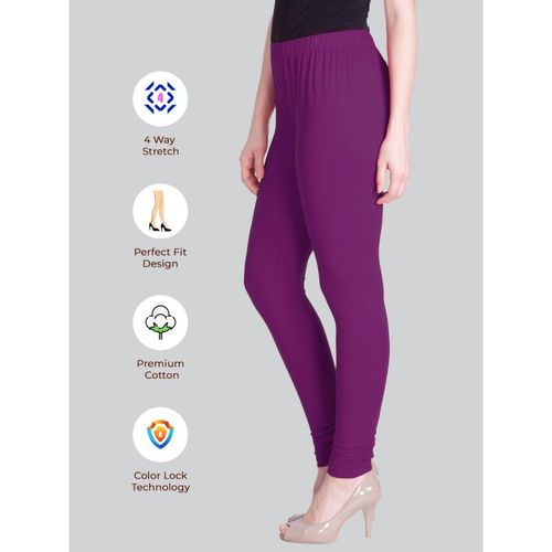 Buy Lyra Women's Magenta Solid Churidar Leggings Online at Best