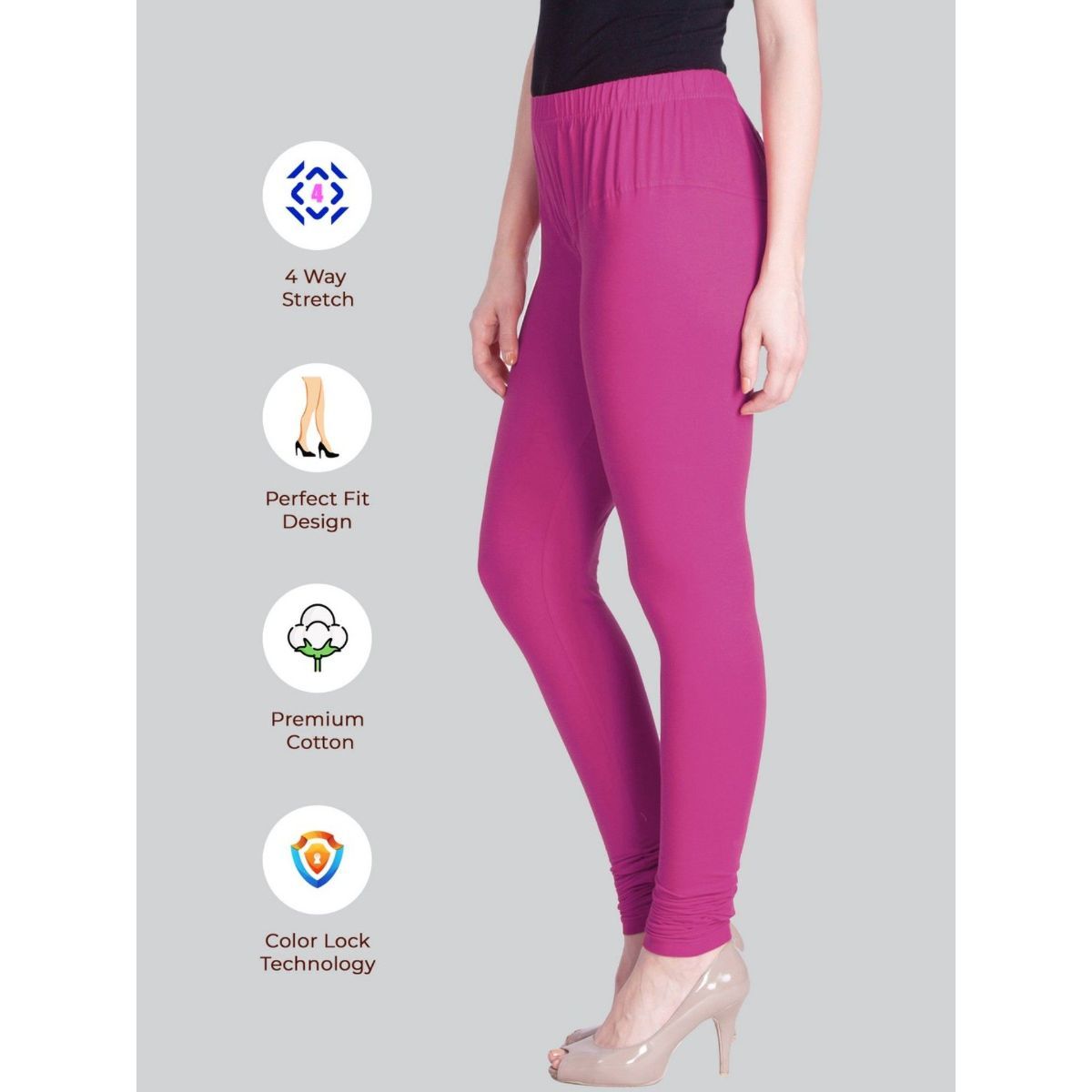 Vami Women's Cotton Stretchable Churidar Legging - Imperial Purple – BONJOUR