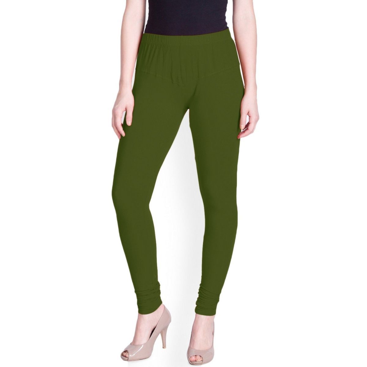 Buy Dollar Missy Women Olive Green Solid Churidar Leggings - Leggings for  Women 7416738 | Myntra
