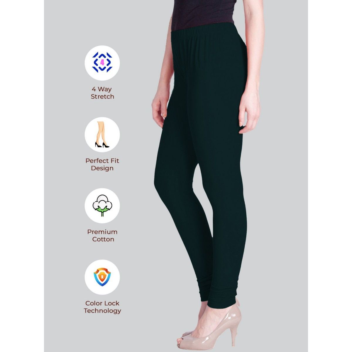 Buy Lux Lyra Women's Pack Of 2 Churidar Leggings-Royal Blue & Black at  Amazon.in