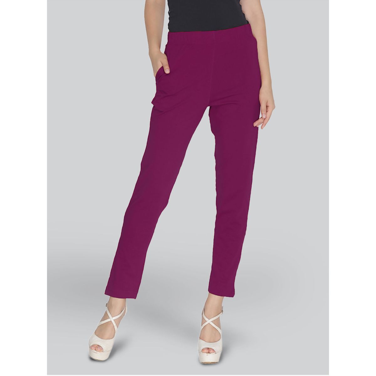 Marie Claire Bottoms Pants and Trousers  Buy Marie Claire Women Casual  Purple Colour Solid Regular Trousers Online  Nykaa Fashion