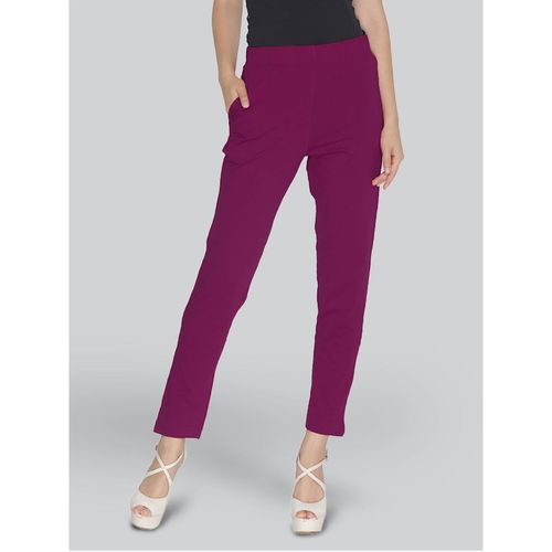 Buy Lyra Women Solid Coloured Purple Leggings Online