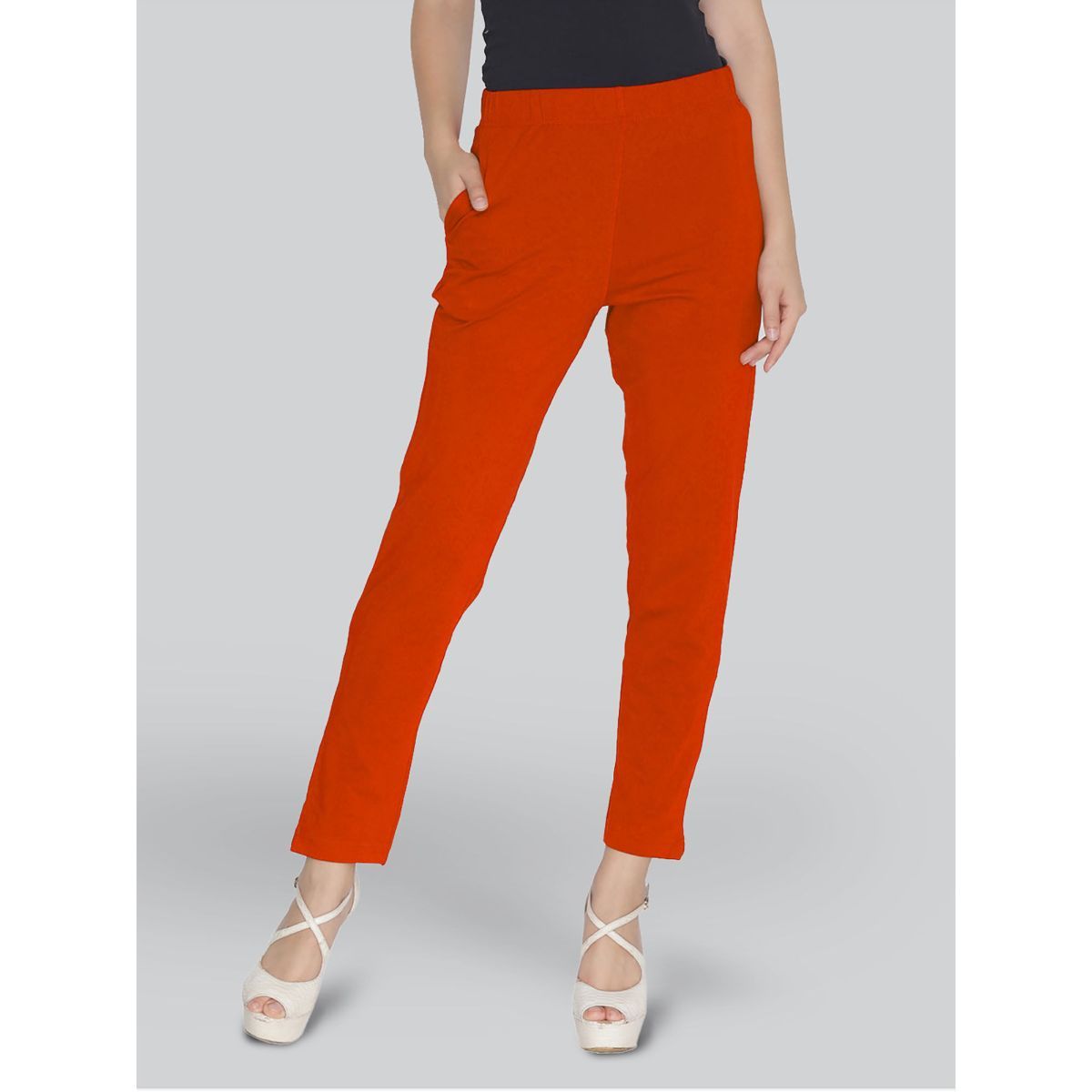 Lyra Pants  Buy Lyra Solid Coloured Free Size Kurti Pant for WomenOrange  Online  Nykaa Fashion