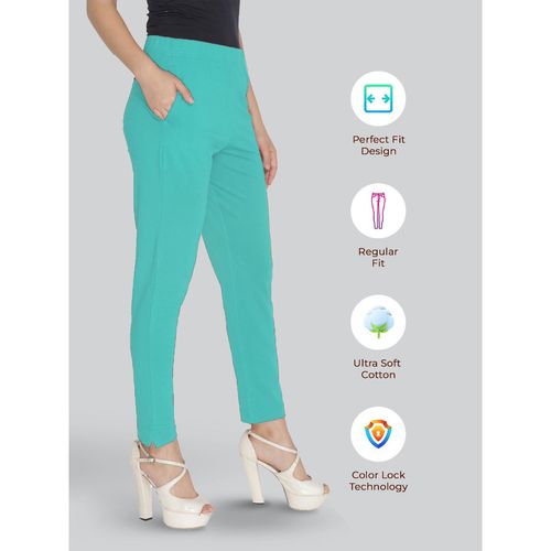 Buy Lyra Solid Coloured Free Size Kurti Pant for Women-Aqua Blue Online
