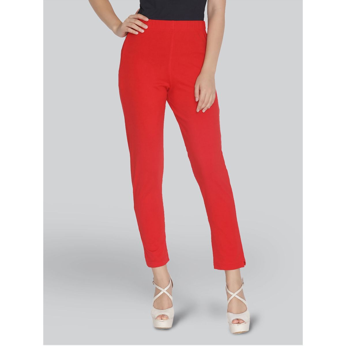 Plain Red Formal Ladies Cigarette Pants at Rs 200/piece in Delhi | ID:  21230178573