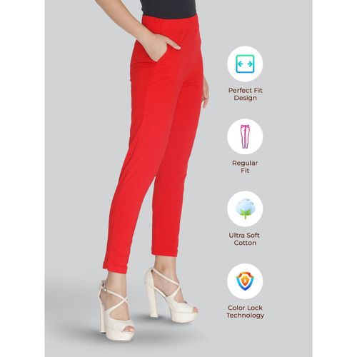 Buy Lyra Solid Coloured Free Size Kurti Pant for Women-Red online