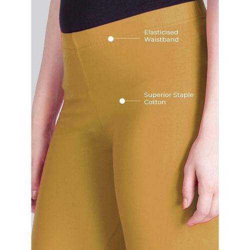 Buy Lyra Women Solid Premium Cotton Ankle Length Mid Waist Leggings Yellow  online