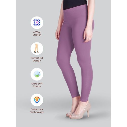 Buy Lyra Women Solid Premium Cotton Ankle Length Mid Waist Leggings  Lavender Online