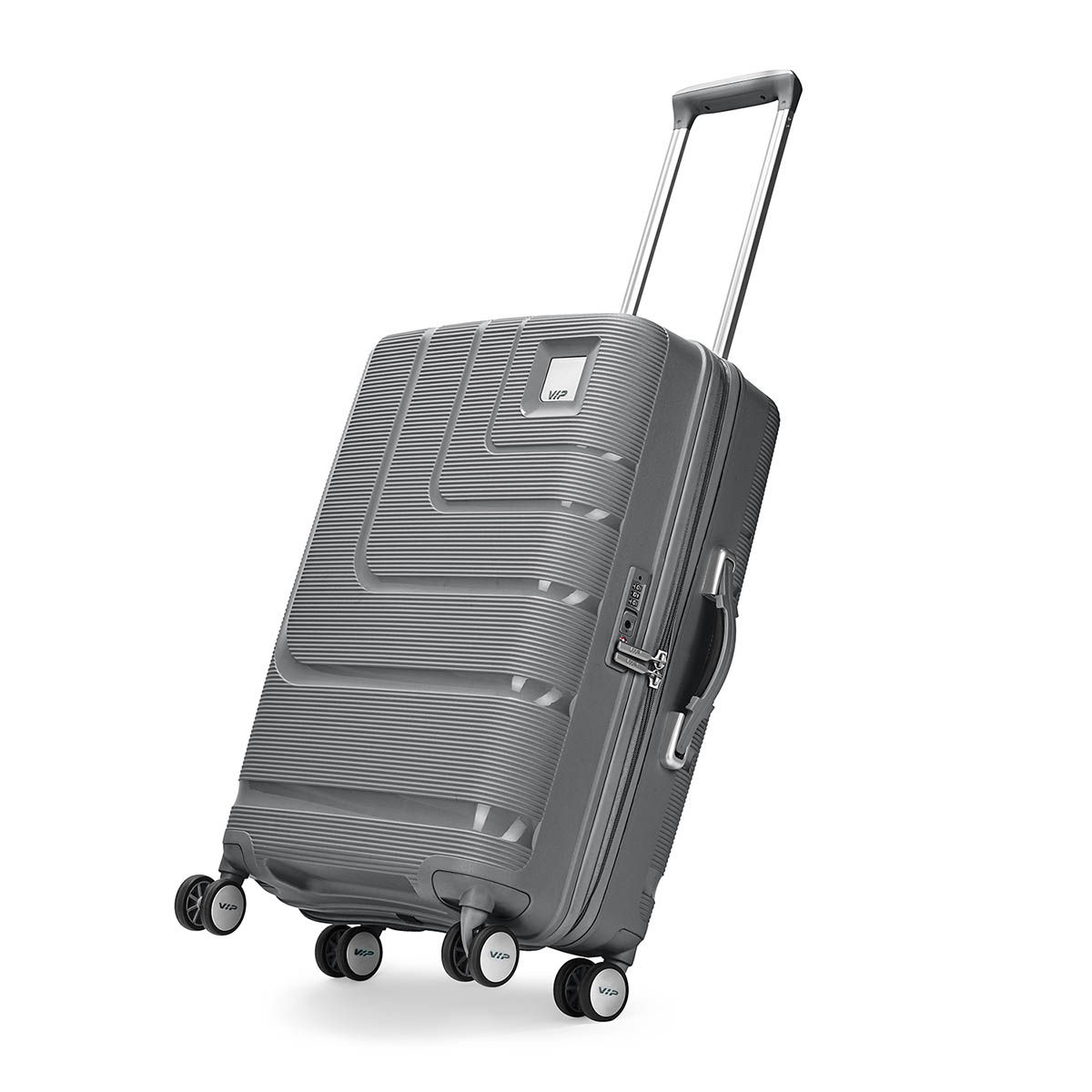Poka※paka Buy VIP Grey Solid Polypropylene Trolley Bag Online