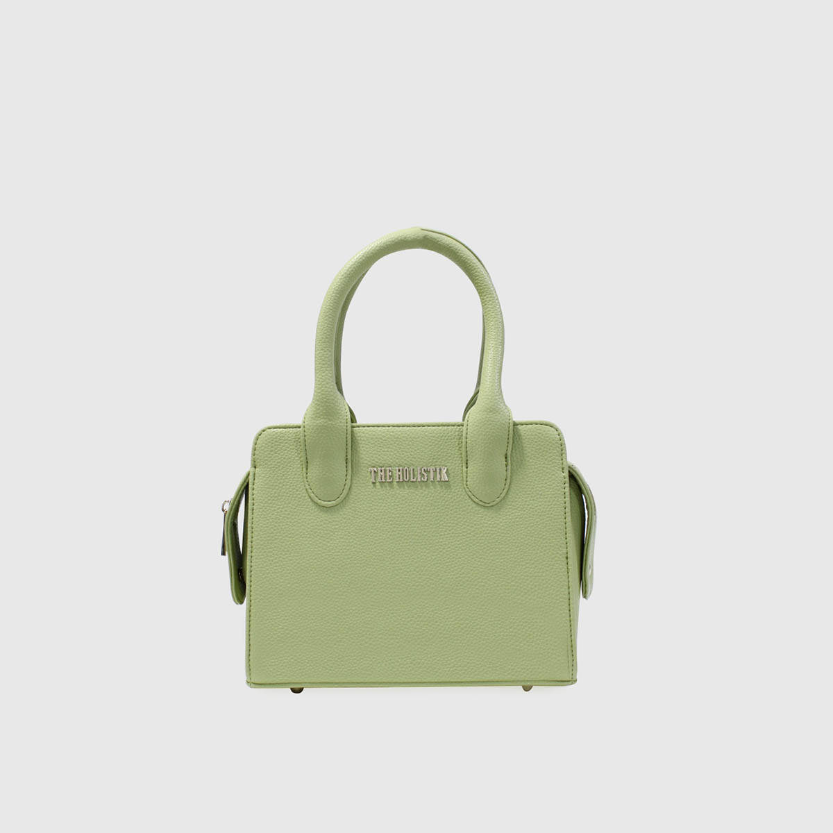 THE HOLISTIK Green Solid Leather Handbag with Detachable Strap