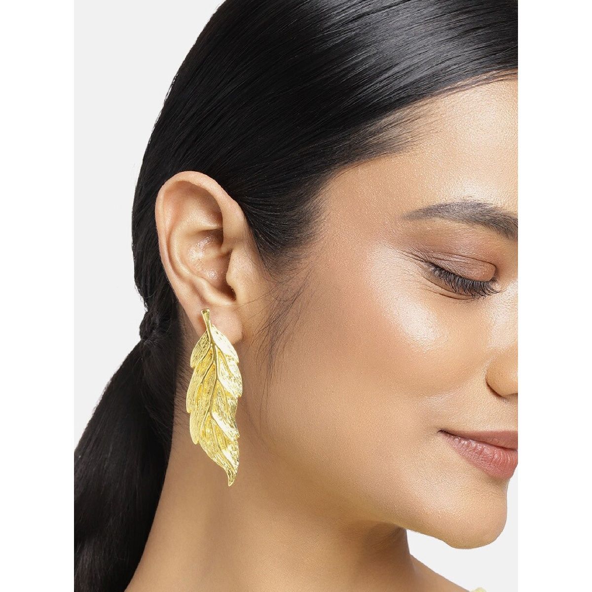 Estele Gold Plated Nature Inspired Oversized Leafy Design Earrings for  Women Buy Estele Gold Plated Nature Inspired Oversized Leafy Design  Earrings for Women Online at Best Price in India  Nykaa