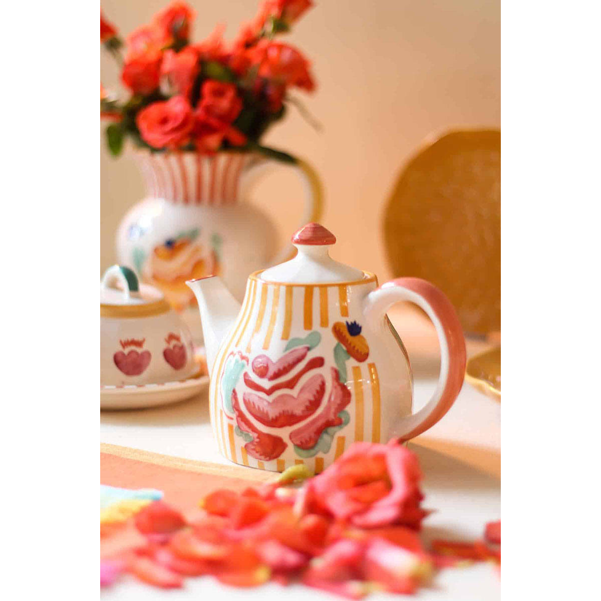 Freedom Tree Gypsy Rose Ceramic Tea Pot Multicolor