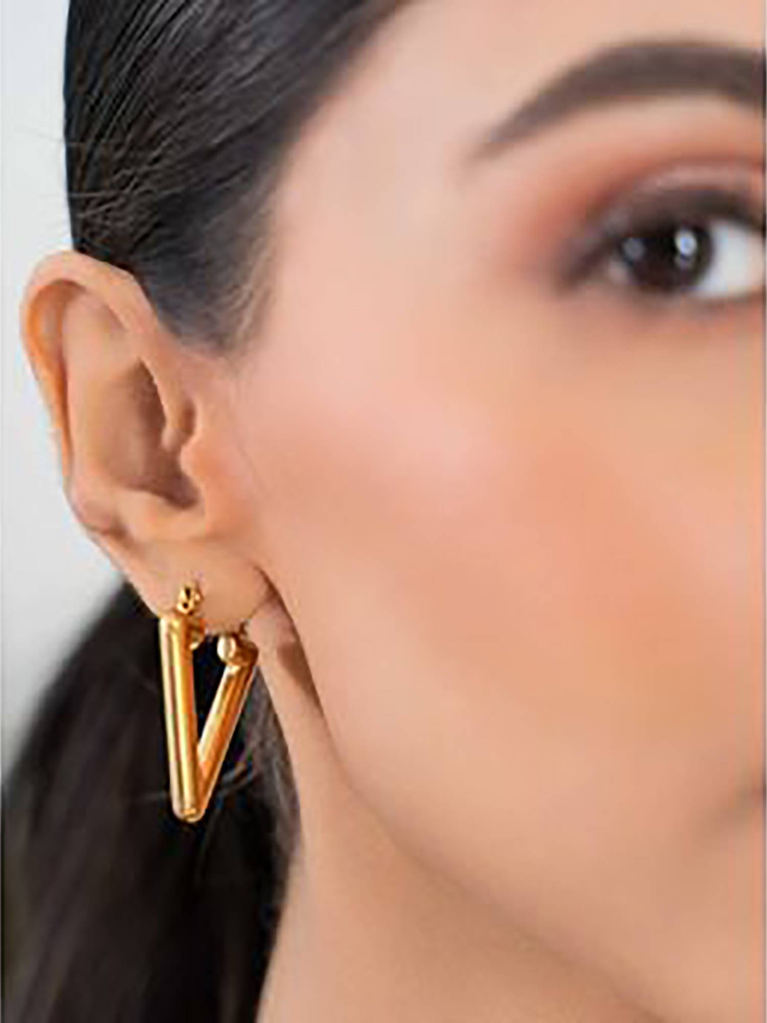 ZAISHA 18K Gold Plated V-Shaped Drop Earrings