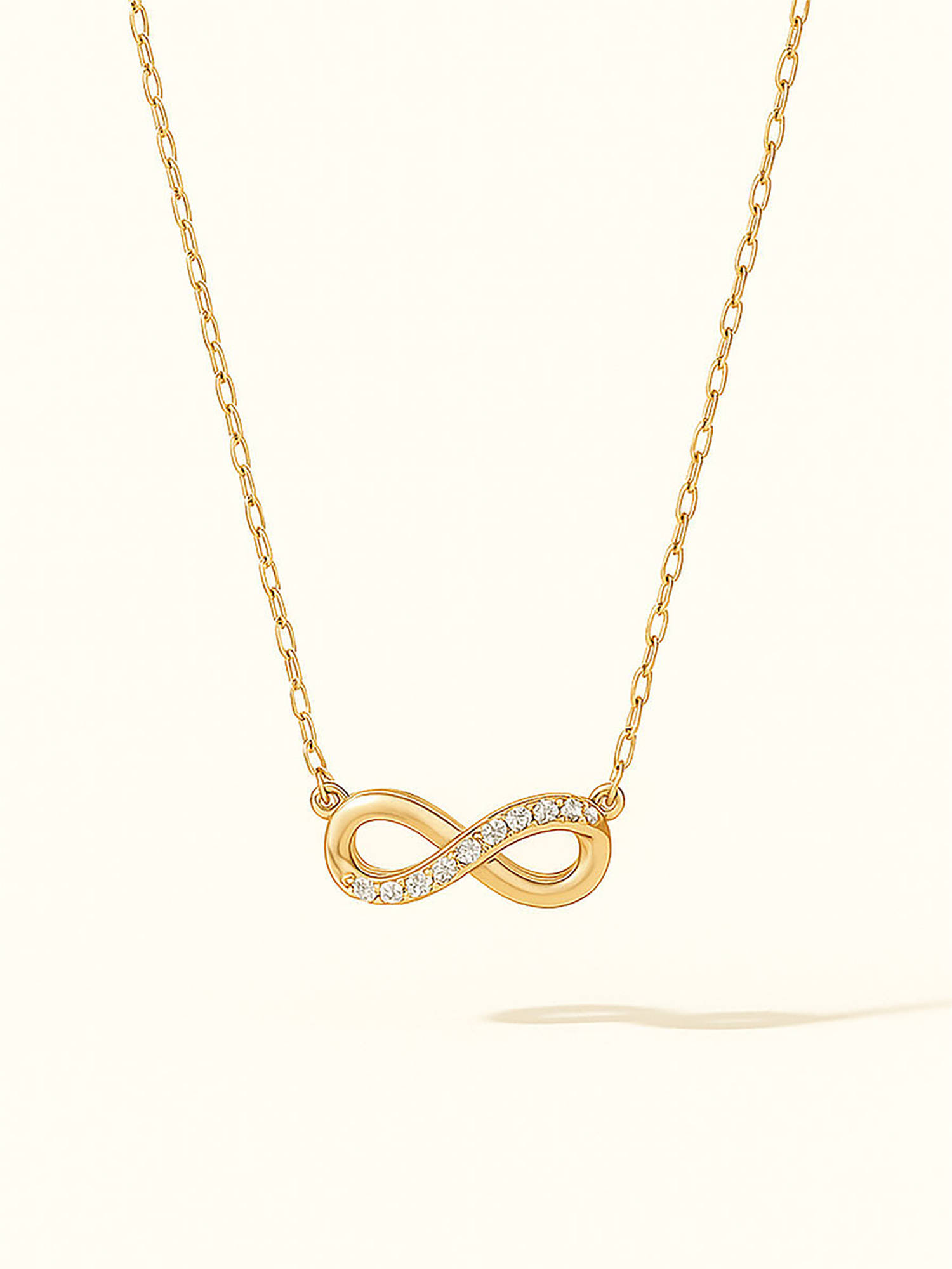 ZAISHA White Zirconia Infinity 18K Gold Plated Necklace