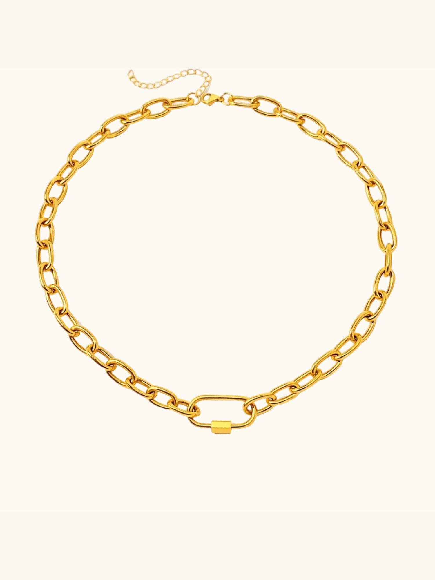 ZAISHA Paperclip Charm Holder Bracelet - 18K Gold Plated