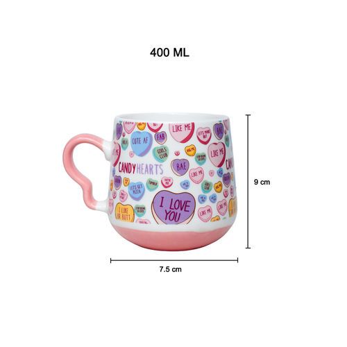 Coffee Cup - 400 Ml, Heart Shape Ballon Print