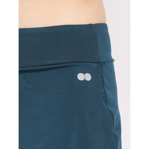 Snug-Fit High Rise Active Skirt with Attached Tights in Teal Blue