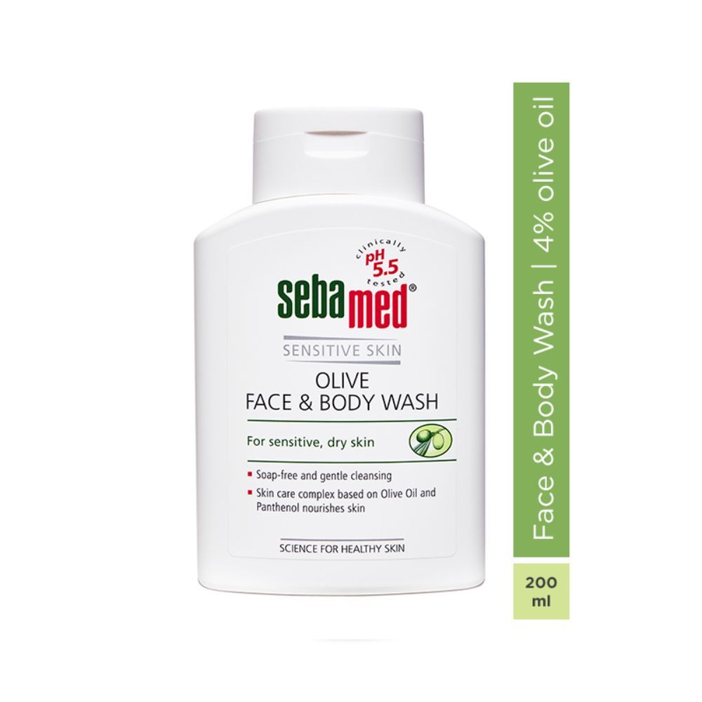 Sebamed Olive Face & Body Wash, PH 5.5, Soap Free, Sensitive Dry Skin, With Olive Oil & Panthenol