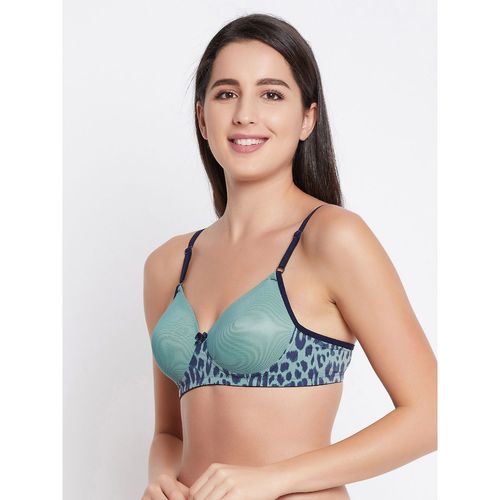 Buy Clovia Padded Non-Wired Full Coverage T-Shirt Bra - Green at Rs.1199  online