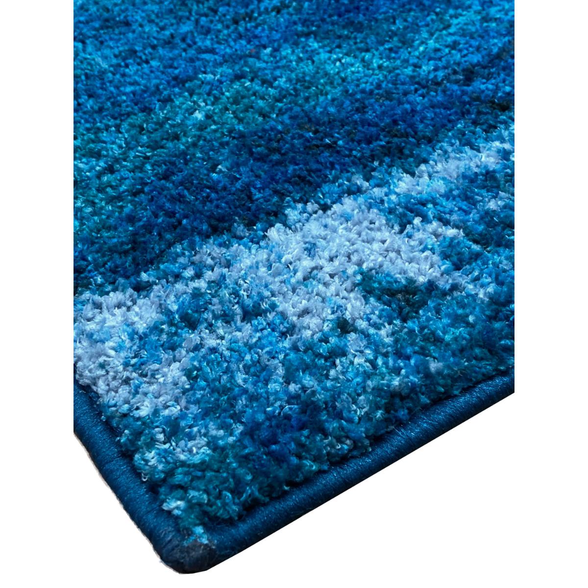 Buy BIANCA Super Soft Designer Anti Slip Bath Mat Large AbstractBlue